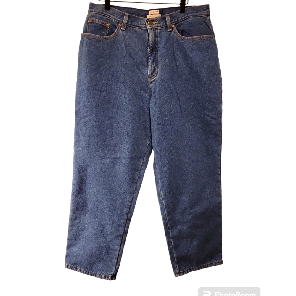 L.L.Bean, Fleece Lined Jeans, Orignal Fit/Relaxer, Women's sz 16 Pet, L-39.5 Inc